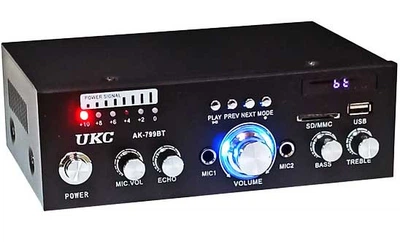 Усилитель звука UKC SN-799BT Bluetooth+FM+SD+USB Караоке 2-канальный 2x25W Black (3_05435)