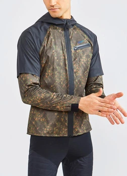 Спортивная куртка для бега мужская водойстойкая с капюшоном CRAFT Lumen Hydro Jacket 1907693-158650 P Coment/Sencha XL