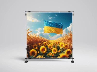 Банер патріотичний "Прапор України" 2000х2000 мм + тубус