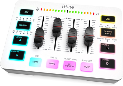 Микшерный пульт Fifine Sound Card (SC3W) White
