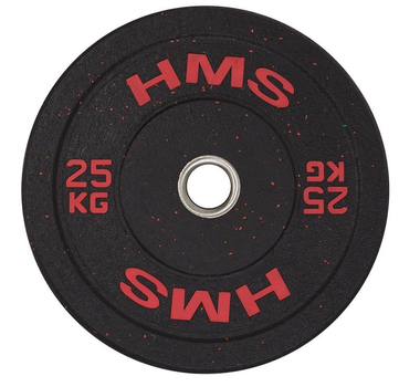 Диск олімпійський HMS Bumper 25 кг чорний з червоним (5907695520774)