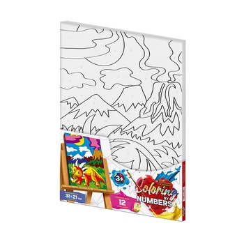 Креативна творчість Розмальовка за номерами Coloring by Numbers, 31x21 см, динозавр