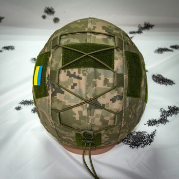 Кавер на шлем с козырьком Kirasa Ballistic Helmet KC-HM001 пиксель (KI604) S-M