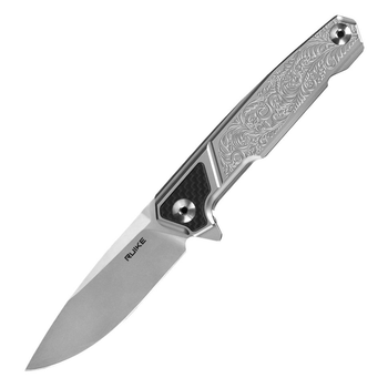 Ніж складний кишеньковий, універсальний з фіксацією Frame lock P875-SZ Silver 208 мм