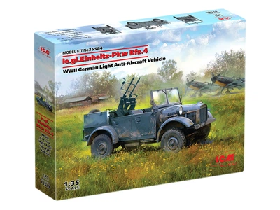 Сборная модель ICM le.gl.Einheitz-Pkw Kfz.4, Немецкий легкий зенитный автомобиль IIСВ 35584