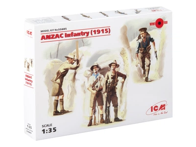 Сборная модель ICM Пехота АНЗАК 1915г. , 4 фигуры 35685