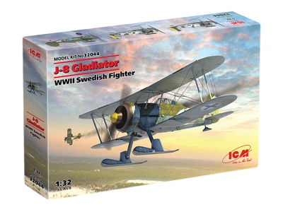 Сборная модель ICM J-8 Gladiator, Истребитель ВВС Швеции 2 Мировой Войны 32044