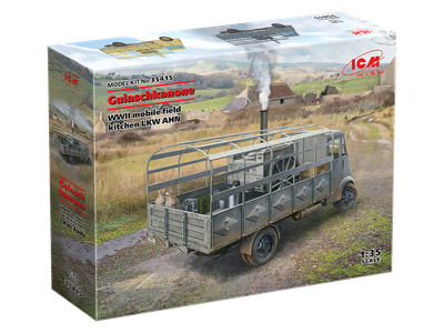 Сборная модель ICM AHN "Gulaschkanone", немецкая мобильная полевая кухня 2СВ 35415
