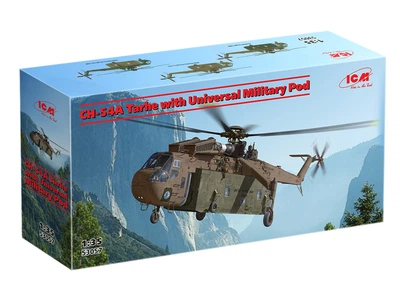 Сборная модель ICM CH-54A Tarhe с универсальным военным контейнером 53057