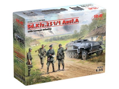 Сборная модель ICM Sd.Kfz.251/1 Ausf.A с немецкой пехотой 35103