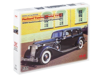 Сборная модель ICM Packard Twelve модель 1936 г. Автомобиль советского руководства времен Второй мировой войны с пассажирами 5 фигур 35535