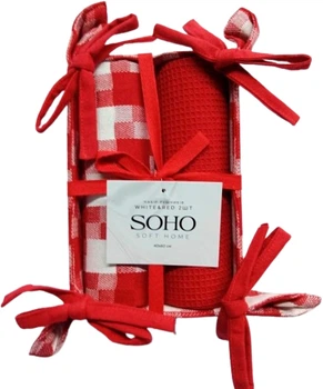 Набор 2 полотенца Soho White&Red 40x60 см (BS 88005B)