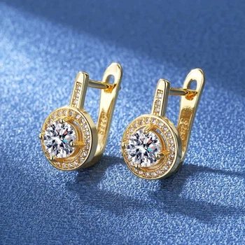 Серьги серебро 925 позолота . Украшены камнем Swarovski 2122