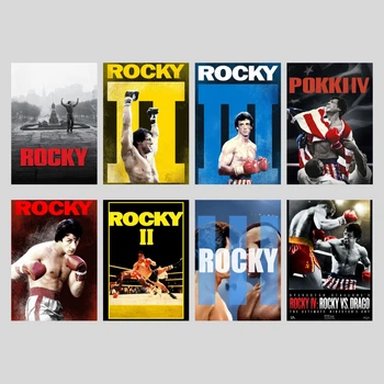 Набір постерів Роккі / Rocky / 8 шт А3 / Плакати Роккі Бальбоа (Рокі, Роккі 2, Роккі 3, Роккі 4)