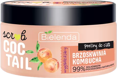 Разглаживающий скраб Bielenda для тела ПЕРСИК + КОМБУЧА Coctail Scrub 350 мл