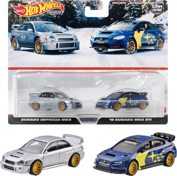 Набір Hot Wheels Premium Car Culture 2-Pack Subaru Impreza WRX & 16 Subaru Impreza STI 1/64 Diecast Car (0194735102457)