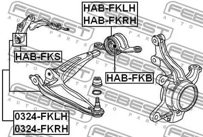 Сайлентблок важеля HONDA CIVIC, FEBEST (HABFKS)