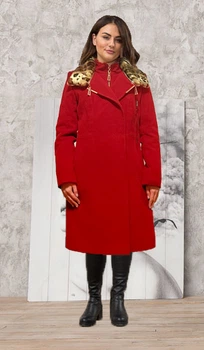 Зимове кашемірове пальто Lady Prestige Л255 46 червоне