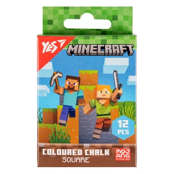 Крейда кольорова 12шт. YES 400483 Minecraft, квадратна /400483/
