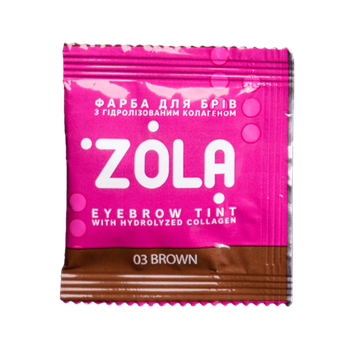 Краска для бровей Zola Eyebrow Tint With Collagen с коллагеном в саше 03 Brown, 5 мл