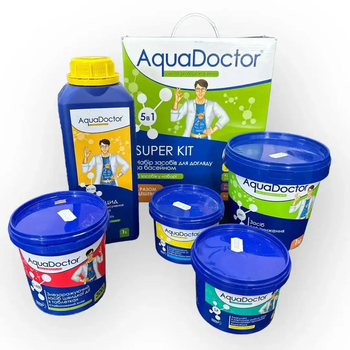 Набір засобів догляду за басейном Стартовий 5в1 AquaDoctor Super Kit набір хімія для басейну
