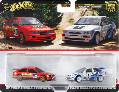 Набір Hot Wheels Premium 2-Pack 93 Ford Escort RS Cosworth / 87 Ford Sierra Cosworth Mini Car (0194735184583)