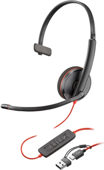 Навушники HP Poly Blackwire 3210 Monaural USB-C Headset +USB-C/A Adapter (8X214A6)