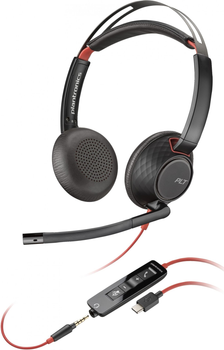 Słuchawki HP Poly Blackwire 5220 Stereo USB-C Headset +3.5mm Plug +USB-C/A Adapter (8X231AA)