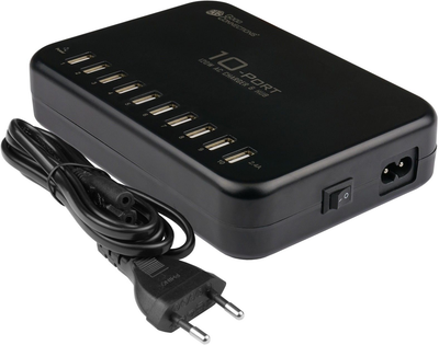 Мережевий зарядний пристрій Good Connections Fast Charging Station 10 x USB-A 120W Black (PCA-D002S)