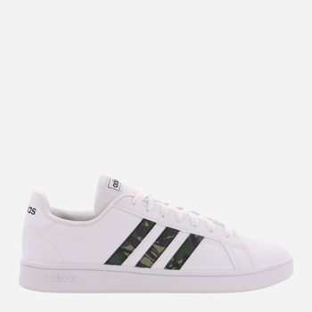 Tenisówki męskie z eko skóry adidas Grand Court Base GY3698 42 Biały/Kamuflaż (4065418397377)