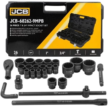 Набор ударных инструментов JCB 26 предметов (12 гран.) 3/4" (17-50 мм), 1" (55-65 мм) (JCB-68262-9MPB) (СТ-00165292)