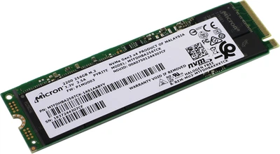 SSD накопитель 256 ГБ Micron 2200 (M.2 2280, 3D NAND (TLC), NVMe, MTFDHBA256TCK) Б/У