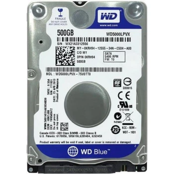 Жесткий диск 500 ГБ Western Digital (2.5", 5400 об/мин, 8 МБ, SATAIII, WD5000LPVX) Б/У