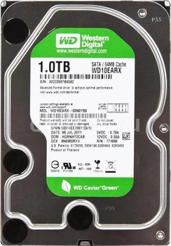 Жесткий диск 1 ТБ Western Digital (3.5", 5400 об/мин, 64 МВ, SATAIII, WD10EARX) Б/У