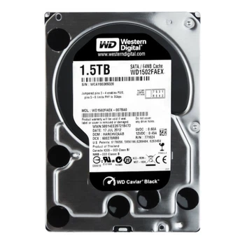 Жесткий диск 1.5 ТБ Western Digital (для ПК, 3.5", 7200 об/мин, 64 МВ, SATAIII, WD1502FAEX) Б/У