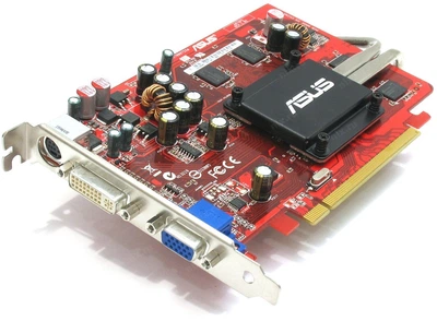 Видеокарта ASUS Radeon X1600 (256 МБ, GDDR2, 128 бит, 400/500 МГц, VGA, DVI, EAX1600PRO SILENT/TD Б/У
