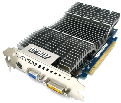 Видеокарта ASUS GeForce 9400 GT (512 МБ, GDDR2, 128 бит, 550/800 МГц, VGA, DVI, EN9400GT SILENT/H Б/У