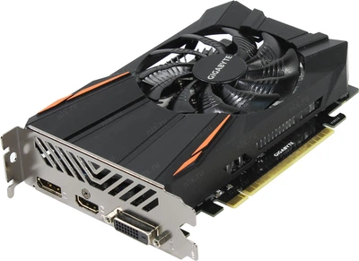 Відеокарта Gigabyte GeForce GTX 1050 4GB GDDR5, 128 біт, 1290/7008 МГц, DVI, HDMI, DP Б/В