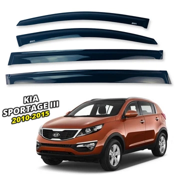 Дефлектори вікон (вітровики) для Kia Sportage III 2010-2015 накладні (DEFL) Q2