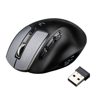 Беспроводная мышь Sanwa Supply GMAWBT171 с дисплеем, 2400 DPI, чёрный с серым