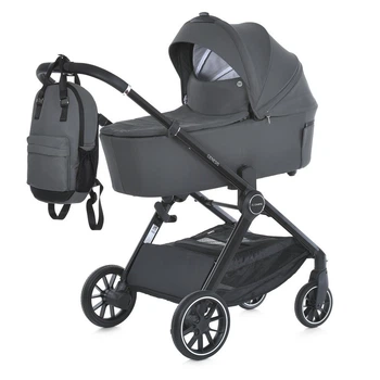 Дитяча всесезонна коляска-книжка 2в1 ME 1126 GENESIS Asphalt Gray Сіра