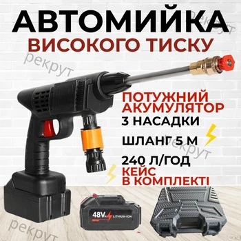 Ручная аккумуляторная мойка высокого давления автомобильная мини мойка (арт.9744)
