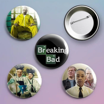 Закатные значки на булавке 56 мм 4 штуки Во все тяжкие Breaking Bad
