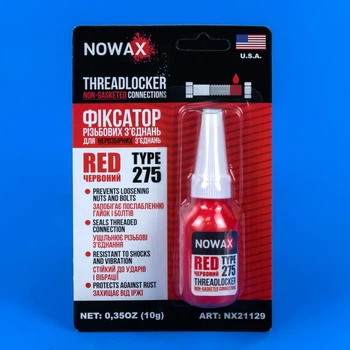 Красный фиксатор резьбы NOWAX Threadlocker 10гр