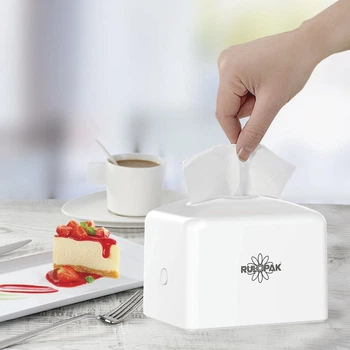 Диспенсер Rulopak для паперових серветок, центральний витяг, пластиковий, білий, 9,5*12*8см.