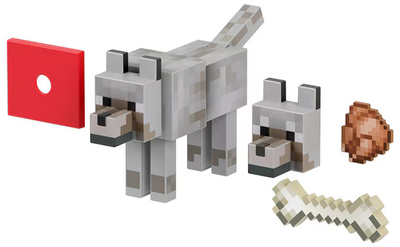 Zestaw Minecraft Tamed Wolf Figurka podstawowa + akcesorium (0194735194353)