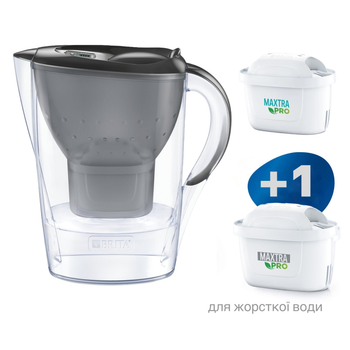 Фильтр для питьевой воды Brita Marella 2,4 л Черный с картриджами Maxtra Pro 1 шт + Maxtra Pro Hard Water 1 шт