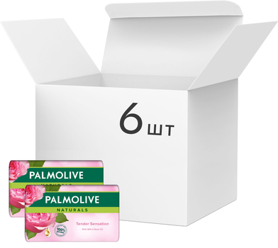 Упаковка мыла Palmolive Naturals Молочко-Троянда 150 г х 6 шт (8693495052504)