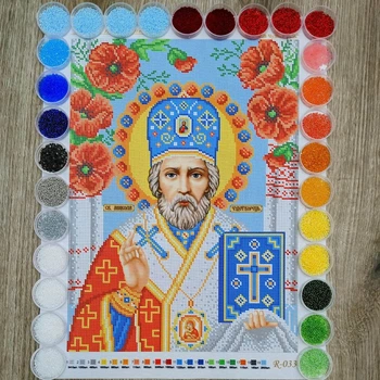 Набір для вишивання бісером Art-Millennium. N-0331 Миколай Чудотворець 27х37 см