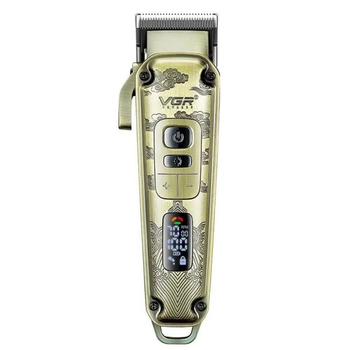 Машинка для стрижки волос и бороды триммер VGR V-005 |8 насадок| Золотой